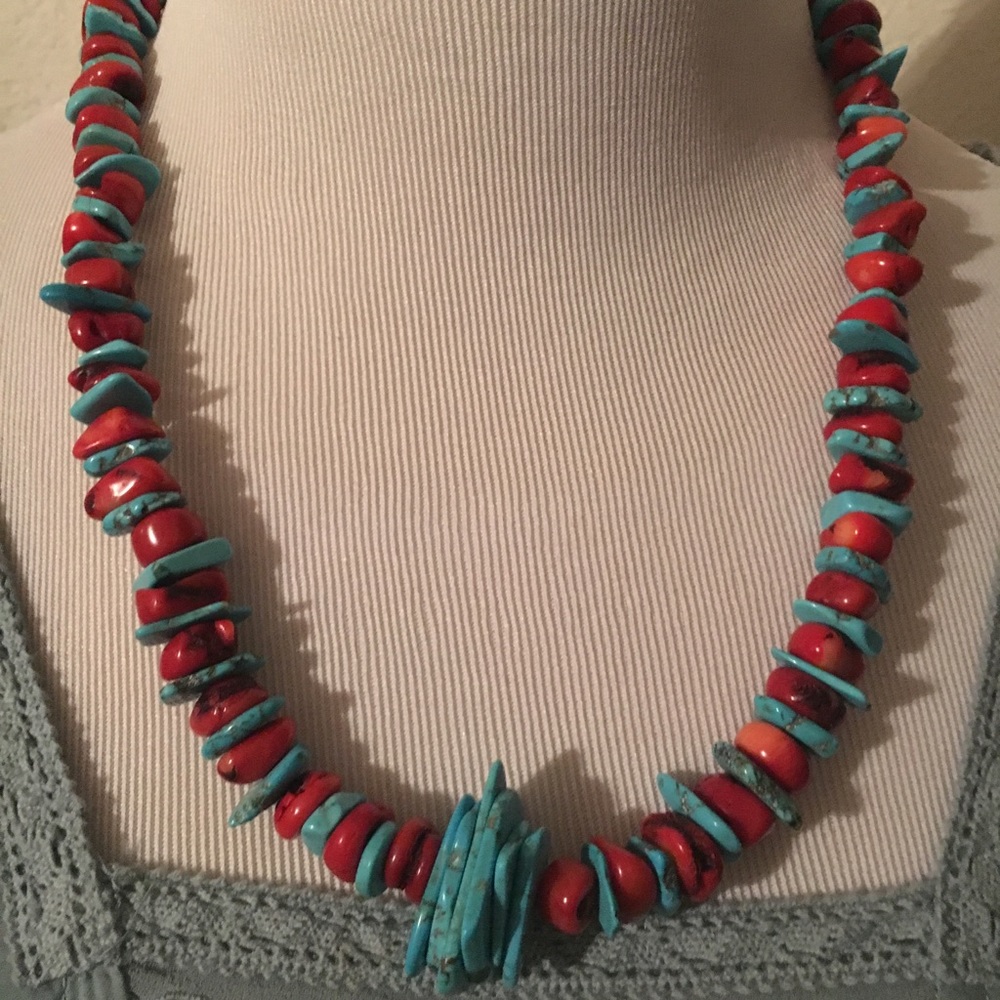 Coral & Turquoise Necklace - Picture 2 of 7